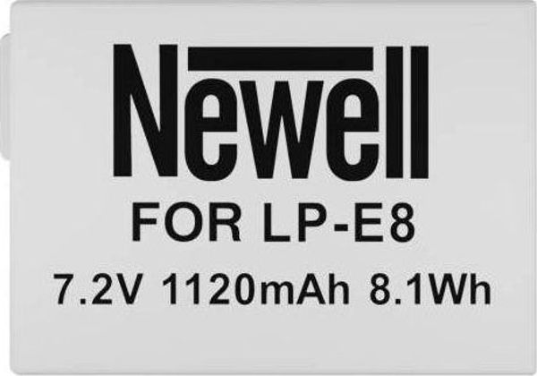 Newell Μπαταρία LP-E8 για Canon EOS 550D, 600D, 650D, 700D - Υψηλή Χωρητικότητα & Ασφάλεια
