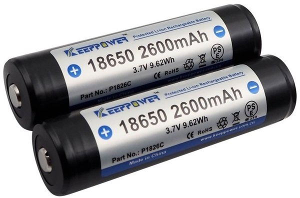 Akumulator KP ICR 18650 2600mAh Li-Ion 3,7V op./2szt