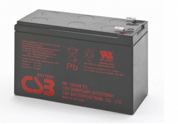 Μπαταρία CSB HR1234W F2 12V 9Ah AGM Gel, Επαναφορτιζόμενη Μπαταρία Υψηλής Απόδοσης