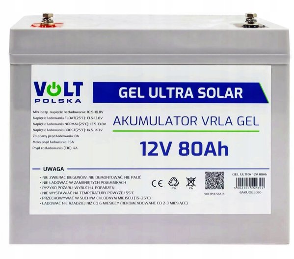 Akumulator Volt Polska Gel VPRO 12V 80Ah