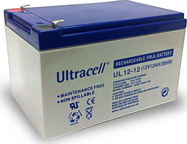 Ultracell UL12-12 Επαναφορτιζόμενη Μπαταρία Μολύβδου VRLA 12V 12Ah