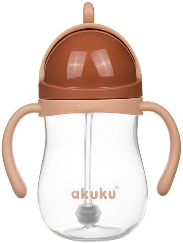 Akuku Παιδικό Μπουκάλι με Καλαμάκι και Βαρίδι A0729, Mokka