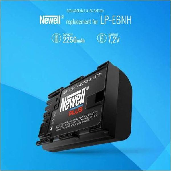 Newell Plus Μπαταρία LP-E6NH για Canon EOS R5, R6, Αυξημένης Χωρητικότητας