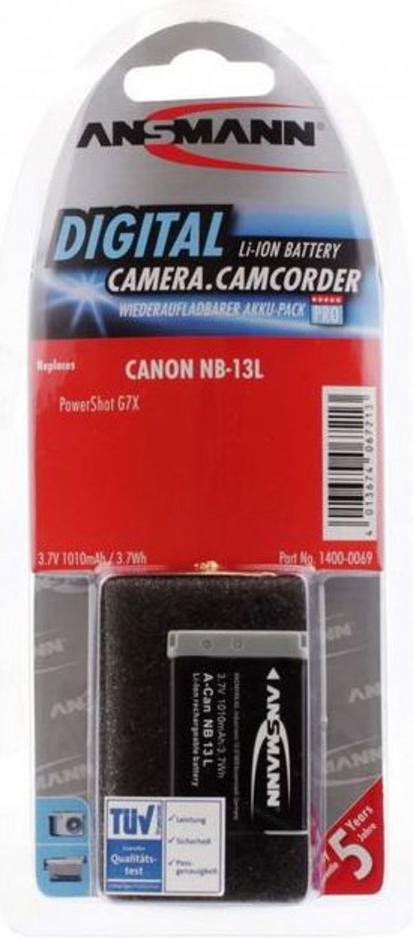 Ansmann Μπαταρία για Canon NB-13L, Ανταλλακτική Μπαταρία Φωτογραφικής Μηχανής Lithium-Ion, 4013674067213