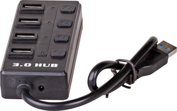 Akyga Hub AK-AD-33 USB active USB A (m) / 4x USB A (f) switches ver. 3.0 15cm
