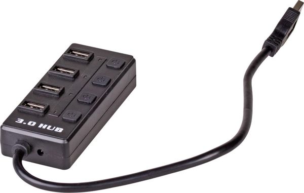 Akyga Hub AK-AD-33 USB active USB A (m) / 4x USB A (f) switches ver. 3.0 15cm