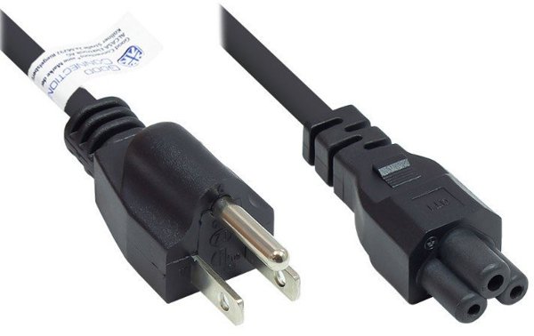 Καλώδιο τροφοδοσίας Alcasa P4505-S018 μαύρο 1,8 μ NEMA 5-15P C5