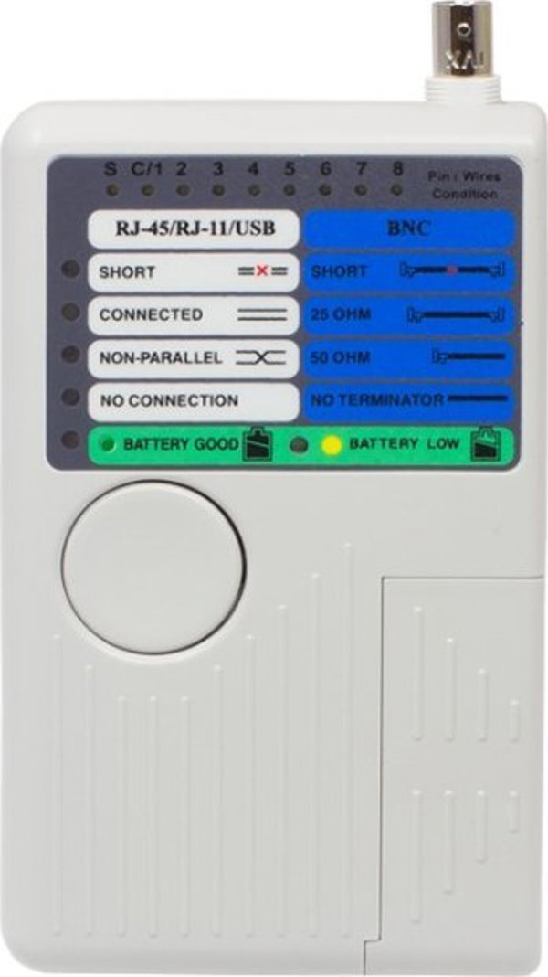 Alcasa GC-N0097 Δοκιμαστής Καλωδίων Δικτύου UTP/STP, Γκρι