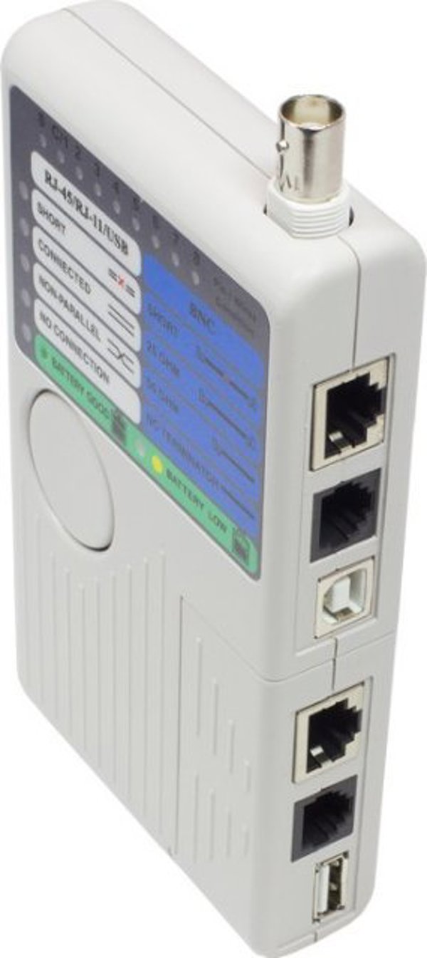 Alcasa GC-N0097 Δοκιμαστής Καλωδίων Δικτύου UTP/STP, Γκρι