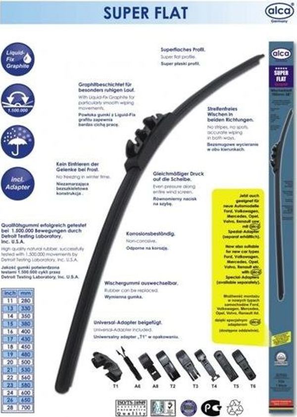 Alca Πιρούνι υαλοκαθαριστήρα 500mm Super Flat 20''