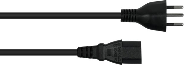 Alcasa Kabelmeister SK6030-S018 καλώδιο τροφοδοσίας Μαύρο 1,8 μ με βύσμα IEC C13 τύπου J