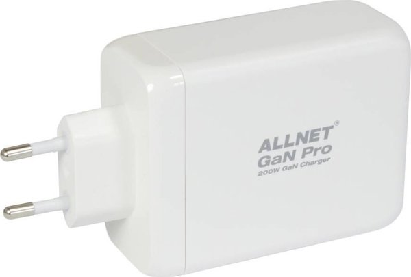 Allnet Z ALLNET Ersatznetzteil QC USB-C PD GaN Netzteil Power Supply200Watt 1x USB Typ-A QC 3x USB Typ-C**EU PLUG**