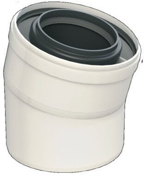 Γωνία Almeva LIK 15° DN60/100, Εξάρτημα Καμινάδας Φ60/100