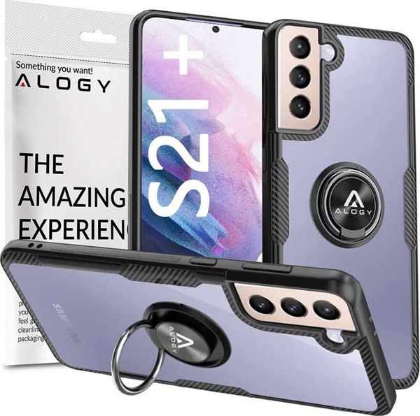 Alogy Θήκη Samsung Galaxy S21 Plus Clear Armor με Ring Holder - Μαύρη
