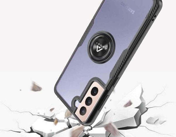 Alogy Θήκη Samsung Galaxy S21 Plus Clear Armor με Ring Holder - Μαύρη