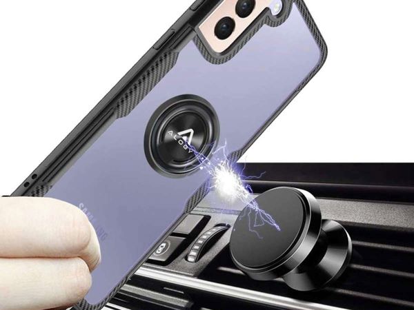 Alogy Θήκη Samsung Galaxy S21 Plus Clear Armor με Ring Holder - Μαύρη