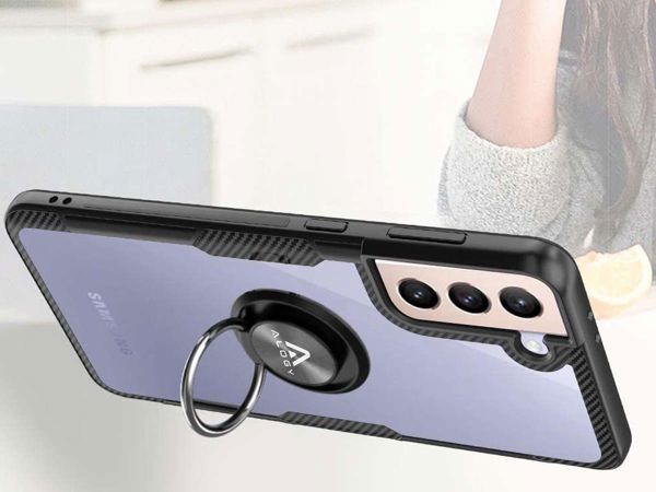 Alogy Θήκη Samsung Galaxy S21 Plus Clear Armor με Ring Holder - Μαύρη