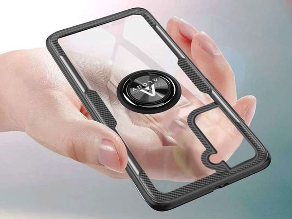 Alogy Θήκη Samsung Galaxy S21 Plus Clear Armor με Ring Holder - Μαύρη