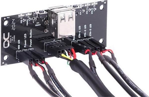 Alphacool Front I/O-Panel z USB 2.0, z kablem do obudowy serwera