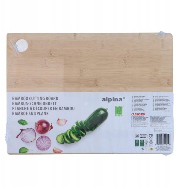 Alpina - Deska do krojenia z drewna bambusowego 28x38 cm (czarny)
