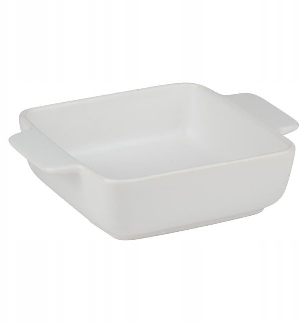 Alpina Ceramiczne naczynie zaroodporne do zapiekania kwadratowe 21x15,8x5,8 cm bialy