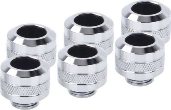 Alphacool Eiszapfen PRO HardTube Fitting 13mm G1/4" - Chrome, 6τμχ