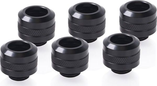 Alphacool Eiszapfen PRO HardTube Fitting 13mm G1/4 - Deep Black, Σετ 6 Τεμαχίων