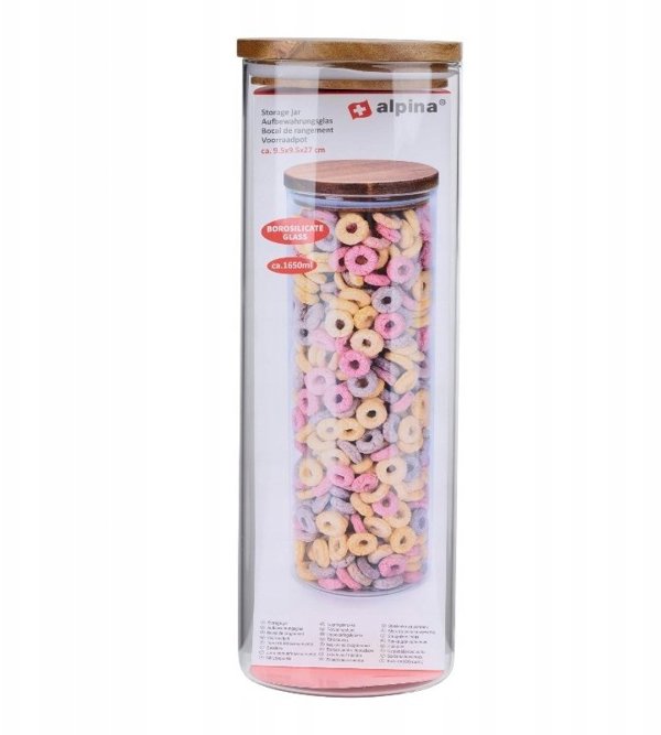 Alpina Γυάλινο δοχείο τροφίμων 1650 ml με καπάκι