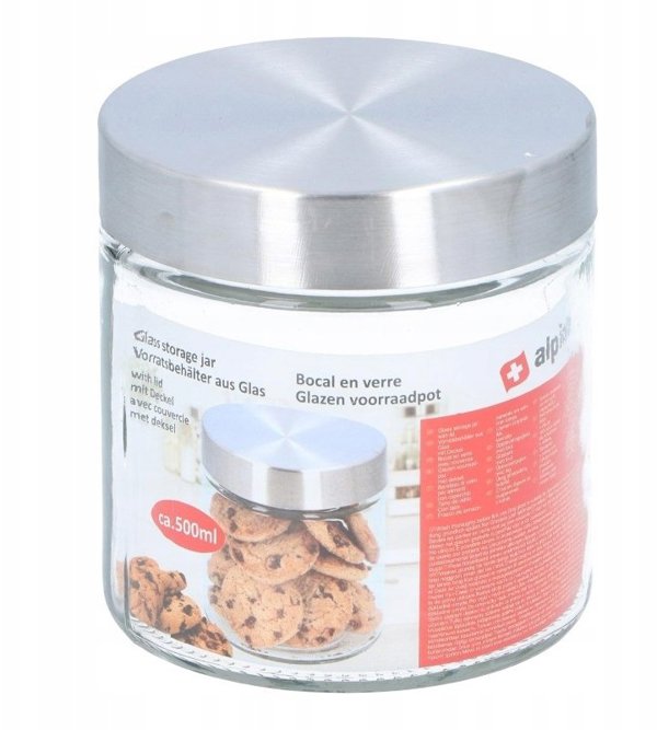 Alpina Γυάλινο Βάζο Αποθήκευσης με Καπάκι 500 ml 11x12 cm