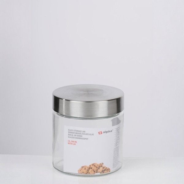 Alpina Γυάλινο Βάζο Αποθήκευσης με Καπάκι 500 ml 11x12 cm