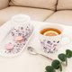 Altom Κούπα Πορσελάνης Louka 430ml, Μεγάλη Διακοσμητική Κούπα για Τσάι με Λουλουδάτο Σχέδιο
