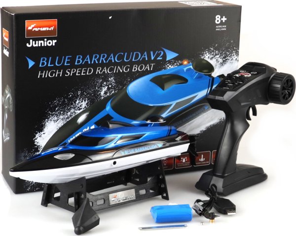 Amewi Blue Barracuda V2 Τηλεκατευθυνόμενο Σκάφος 2.4GHz RTR, Ηλεκτρικό, Μπλε, 8+ Ετών