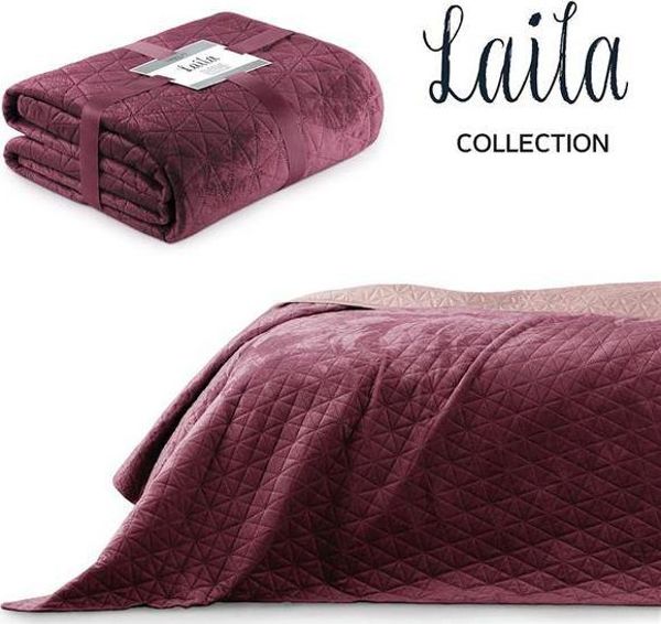Κουβέρτα AmeliaHome LAILA, Βελούδο, 240x260 cm, Μωβ+φιολενό ροζ AmeliaHome