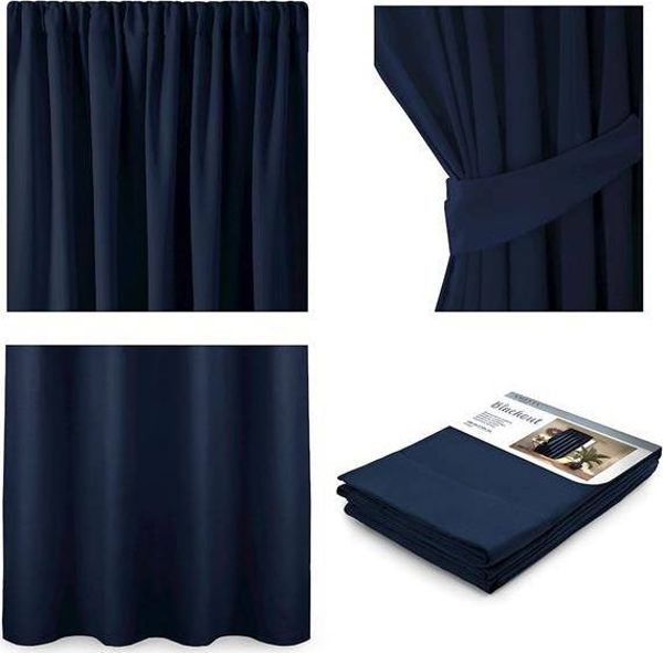 AmeliaHome Κουρτίνα Blackout με ταινία Indigo 140X245