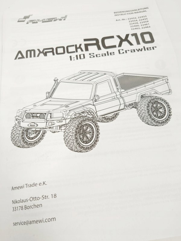 Amewi AMXRock RCX10PS Τηλεκατευθυνόμενο Crawler Pick-Up, Κλίμακα 1:10, Μήκος 53cm, Στρατιωτικό Πράσινο, RTR