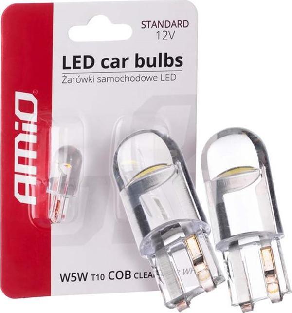 AMiO Zarowki LED W5W AMiO T10 12V 12xSMD 2835 (zalane silikonem)