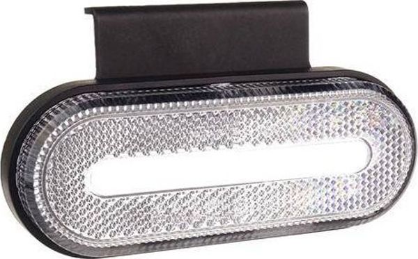 AMiO Lampa obrysowa biala owalna LED- OM-01-W