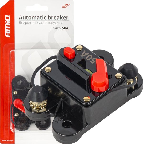 AMiO Samochodowy bezpiecznik automatyczny 50a 12v 24v 48v amio-03825