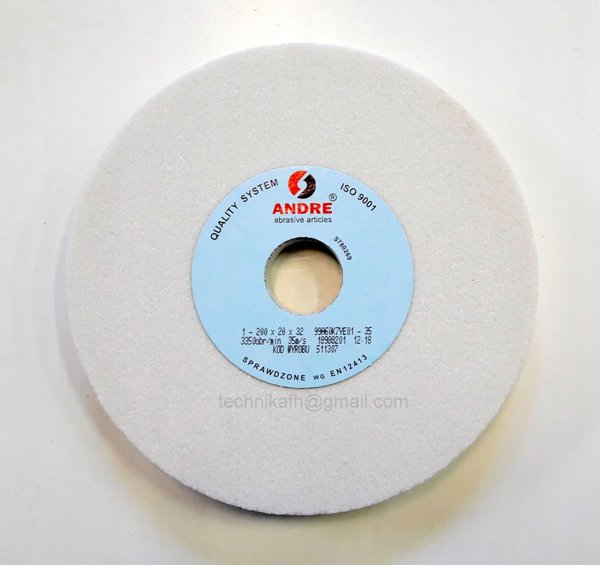 ANDRE επίπεδη λειαντική πέτρα 200mm x 20mm x 32mm 99A60K7VE01-35 λευκή τύπος 1