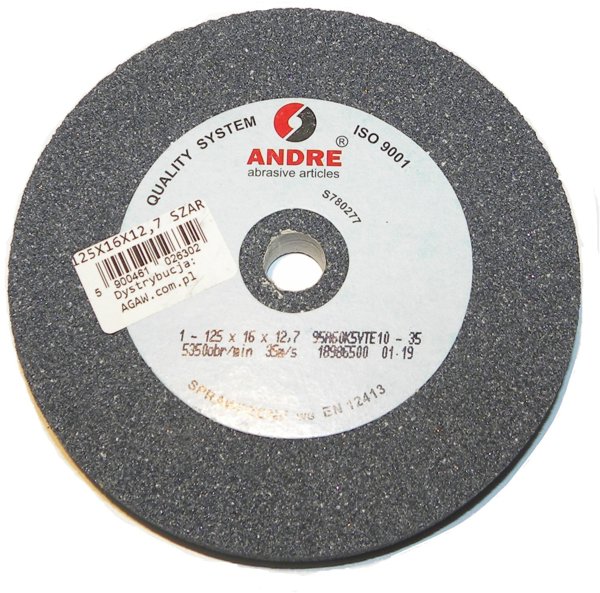 ANDRE SCIERNICA PLASKA 125mm x 16mm x 12,7mm 95A60K5VTE10-35 SZARA TYP 1