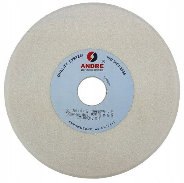 ANDRE PROFILED GRINDING WHEEL 200mm x 8mm x 32mm 99A60K7VE01-35 WHITE "TYPE 1C"