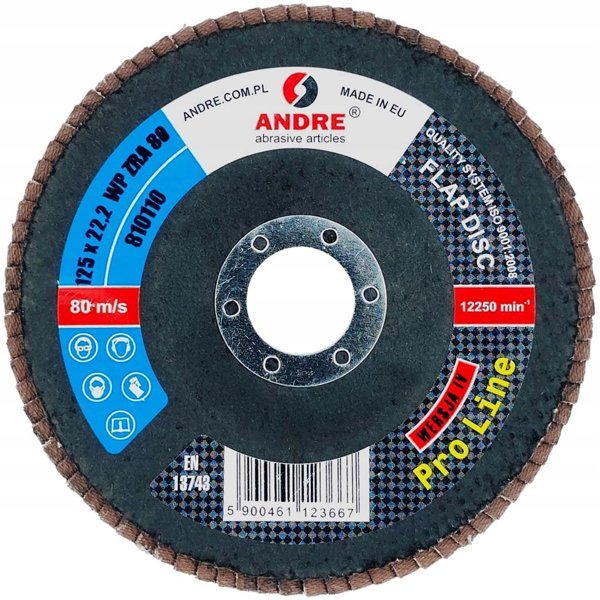 ANDRE ΛΙΘΑΡΙΑ ΦΤΕΡΩΤΑ 125mm P80 ΖΙΡΚΟΝΙΟ PRO LINE ΕΚΔΟΣΗ IV