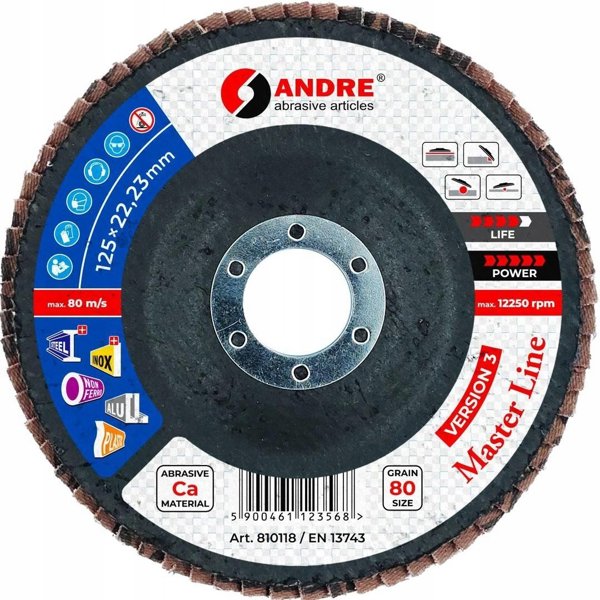 ANDRE Sciernica listkowa 125 mm P 80 ceramiczna Master Line wersja III
