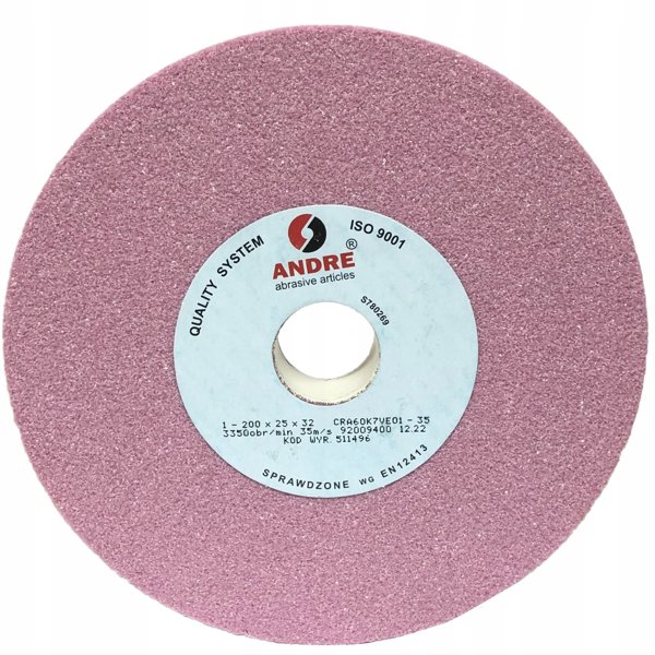 ANDRE Λειαντικό Πλακέ 200mm x 25mm x 32mm CRA60K7VE01-35 Ροζ "Τύπος 1"