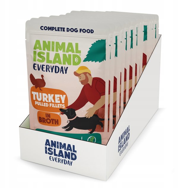 Animal Island ANIMAL ISLAND indyk fileciki w rosole dla psa 10x150g