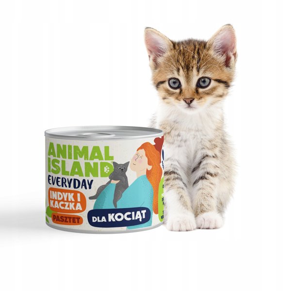 ANIMAL ISLAND γαλοπούλα/πάπια για γατάκια 185g