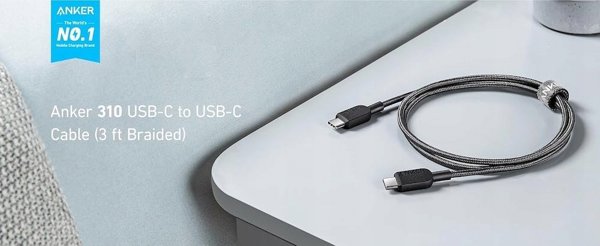 Καλώδιο γρήγορης φόρτισης Anker Anker310 60W 3A καλώδιο USB-C σε USB-C 90cm (2 Τεμάχια)