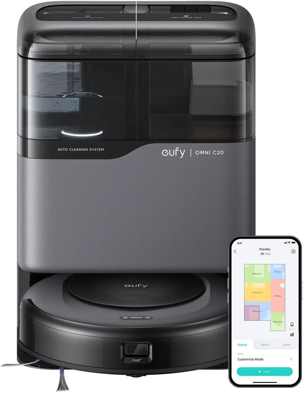 Eufy Omni C20 Σκούπα Ρομπότ με Σύστημα Καθαρισμού & Βάση Φόρτισης