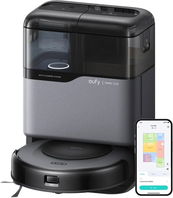 Eufy Omni C20 Σκούπα Ρομπότ με Σύστημα Καθαρισμού & Βάση Φόρτισης