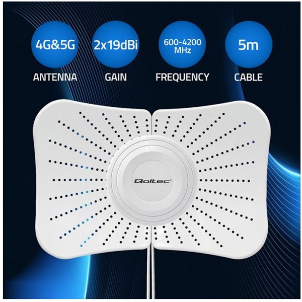 Qoltec Κεραία παραβολική 4G 5G LTE | 2x19dBi | κατευθυντική | εξωτερικού χώρου | 1710–2700 MHz | 3300–4200 MHz | N Female | ανθεκτική στο νερό | 5m